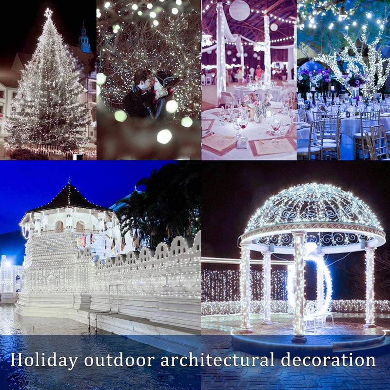 DAYLIGHTIR 2 Pack Total 200 LED 66FT Solar Powered Copper Wire String Lights Outdoor, Waterproof, 8 Modes Fairy Lights for Garden, Patio, Party, Yard, Christmas (White) - Image 5